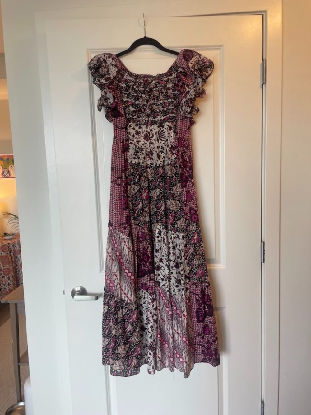 Ulla Johnson Ismene Patchwork Cotton Silk Maxi Dress Size 4